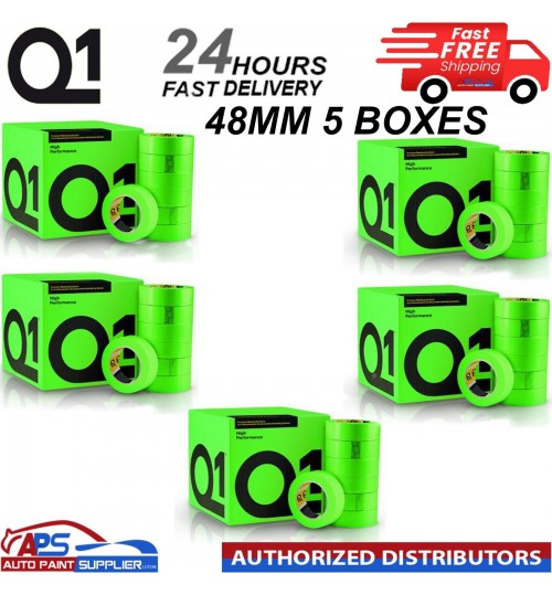 Q1 GREEN MASKING TAPE HIGH PERFORMACE - Box of 5" 48mm x 50m - FAST DELIVERY
